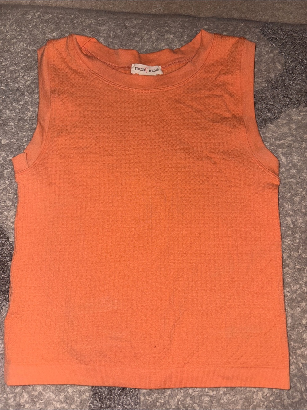 Moa Moa Bright Orange Sleeveless Tank Top